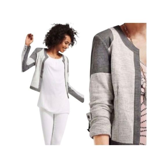 CAbi Shrunken Moto Blazer Jacket Long Sleeve Gunmetal Gray Size SM MSRP $158 - Picture 1 of 12